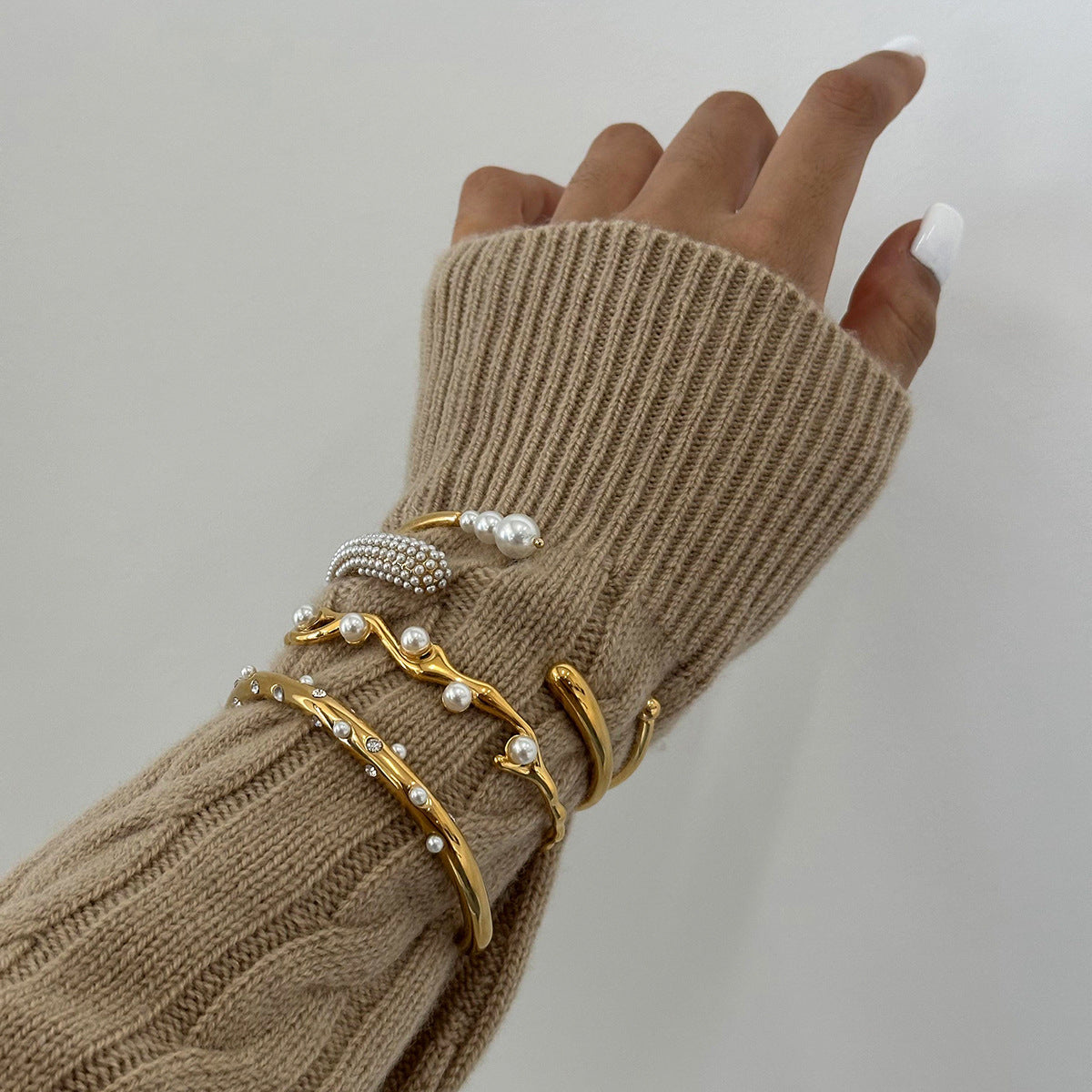 Pearl Open Bangle