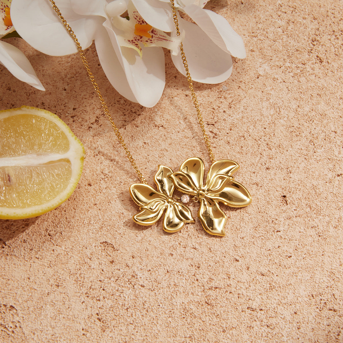 Floral Long Sweater Necklace