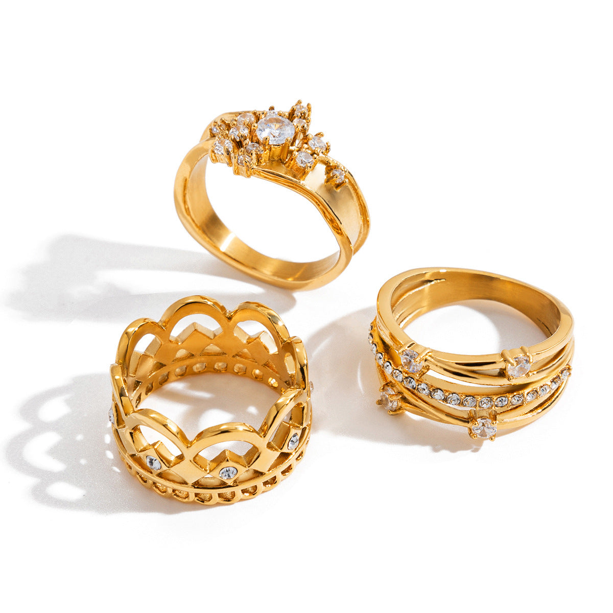 Crown Hollow Zircon Ring