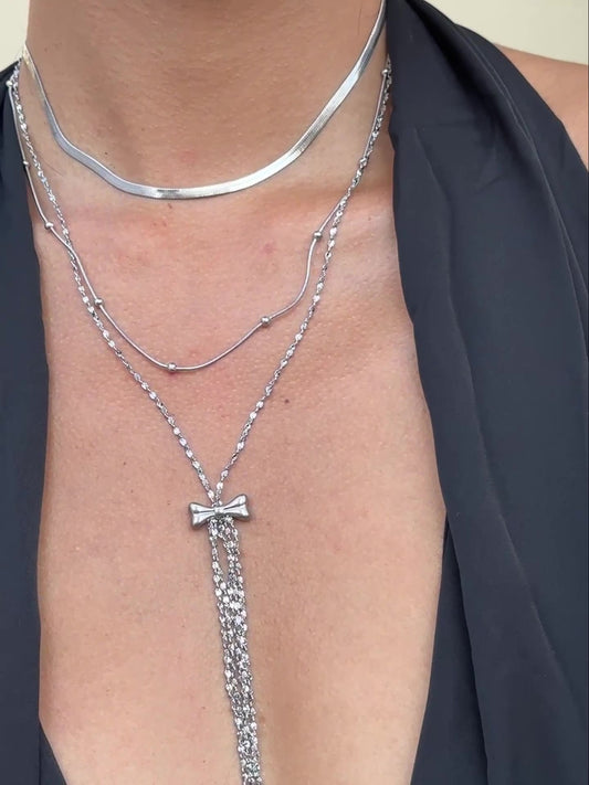 Titanium stainless steel tassel necklace