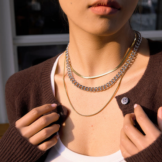 Stainless steel 18k gold-plated necklace