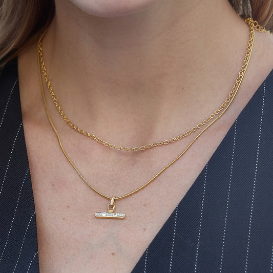 T-Bar Choker, Pre-Layered Crystal Necklace
