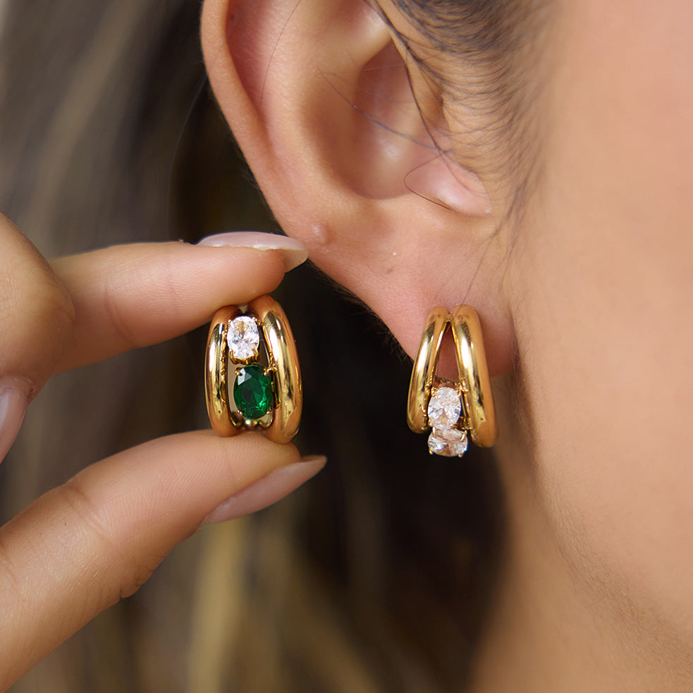 Minimalist Round Zirconia Earrings