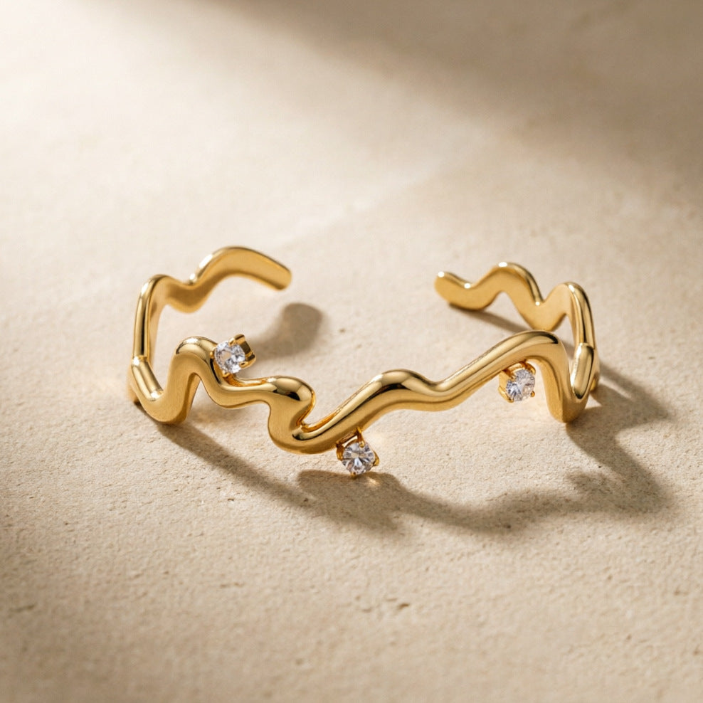 Minimalist Floating Crystal Bangle