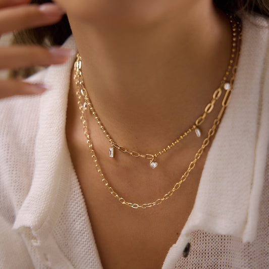 Minimalist Single Diamond-Cut Necklace