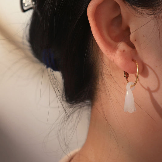 Stainless steel 18k gold-plated magnolia earrings