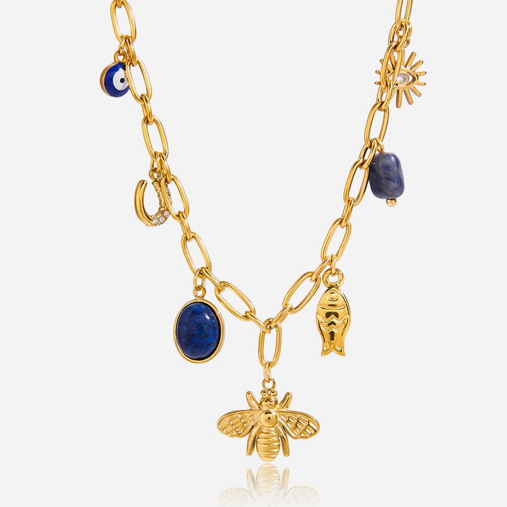 Evil Eye Titanium Steel Necklace