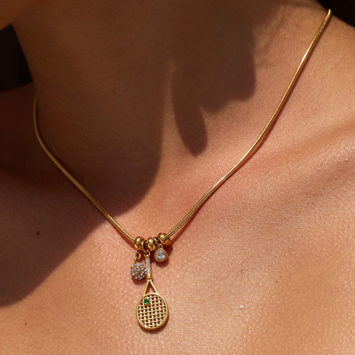 Minimalist Tennis Racket Pendant
