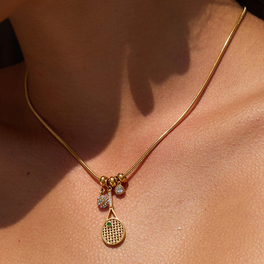 Minimalist Tennis Racket Pendant