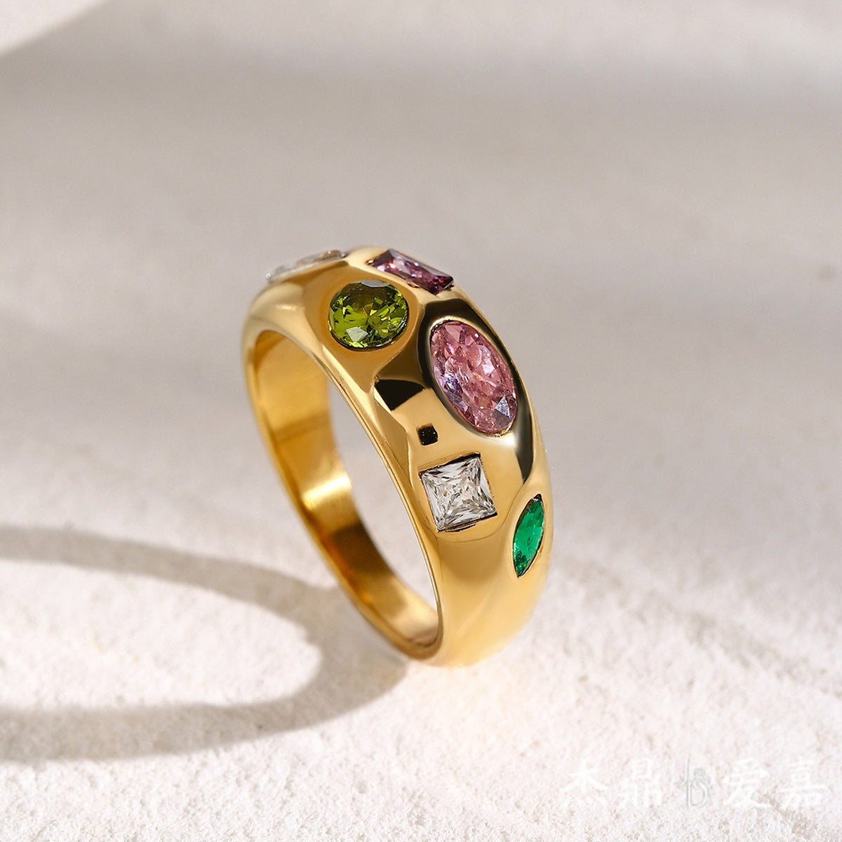 Minimalist Colorful Zirconia Band