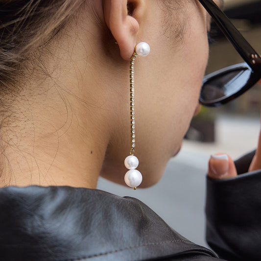Minimalist Long Pearl Earrings
