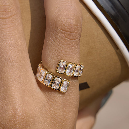 Minimalist Cubic Zirconia Wrap Ring