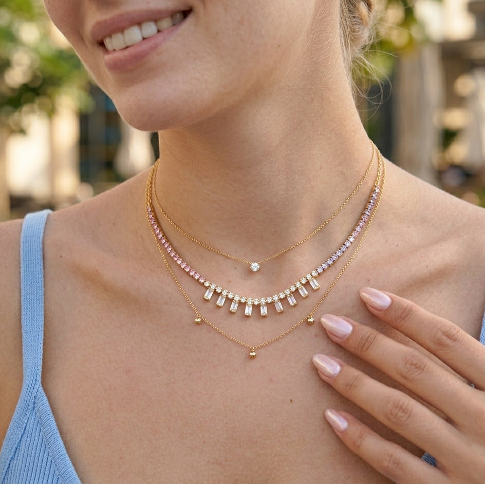 Minimalist Cubic Zirconia Necklace