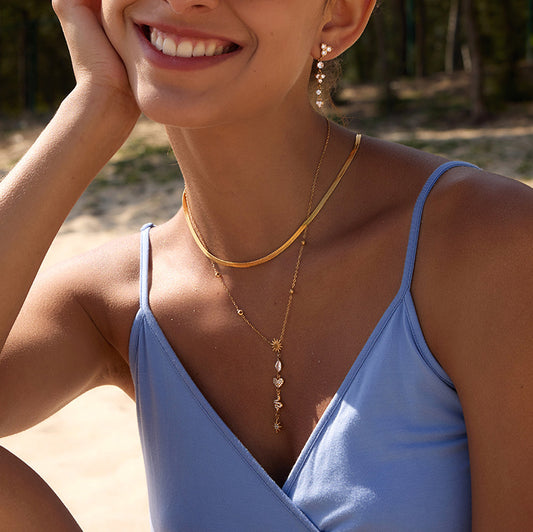Minimalist Floating Zirconia Y-Chain