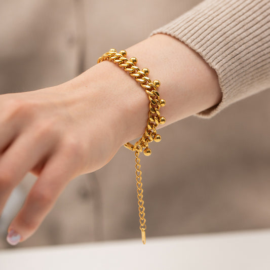 Stainless steel 18k gold-plated bracelet