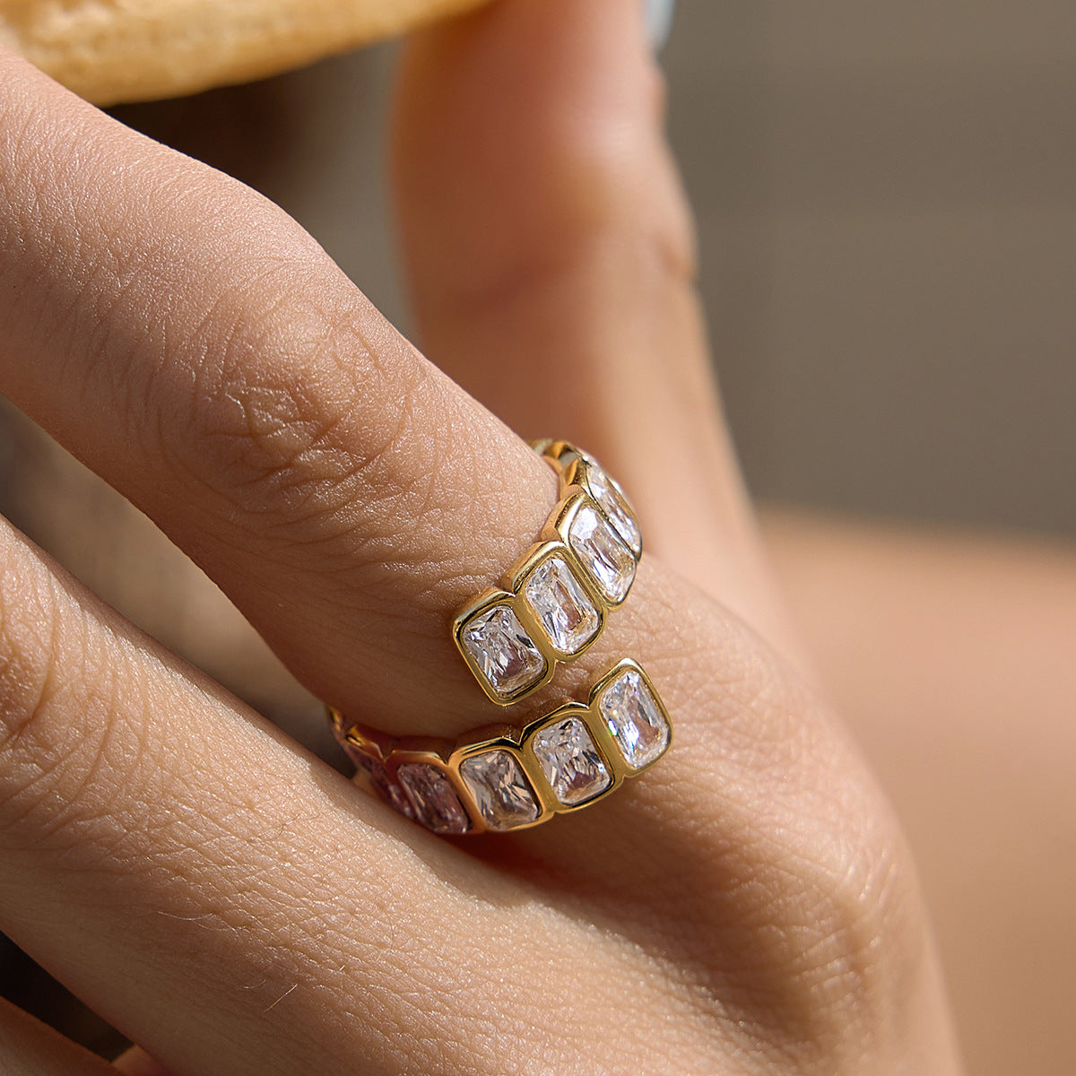 Minimalist Cubic Zirconia Wrap Ring