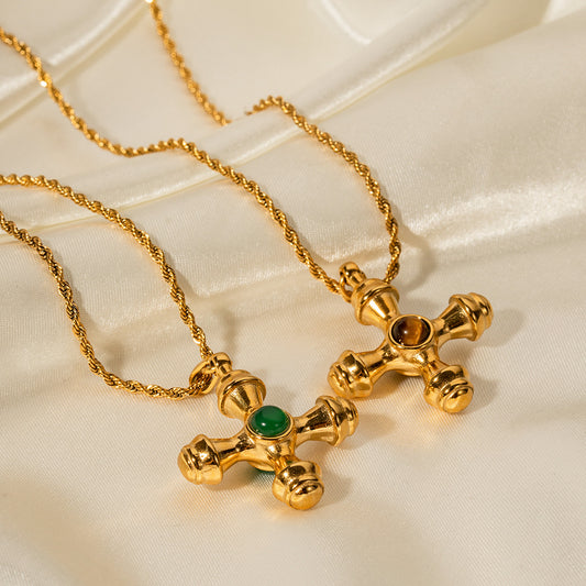 Waterproof Tiger’s Eye Cross