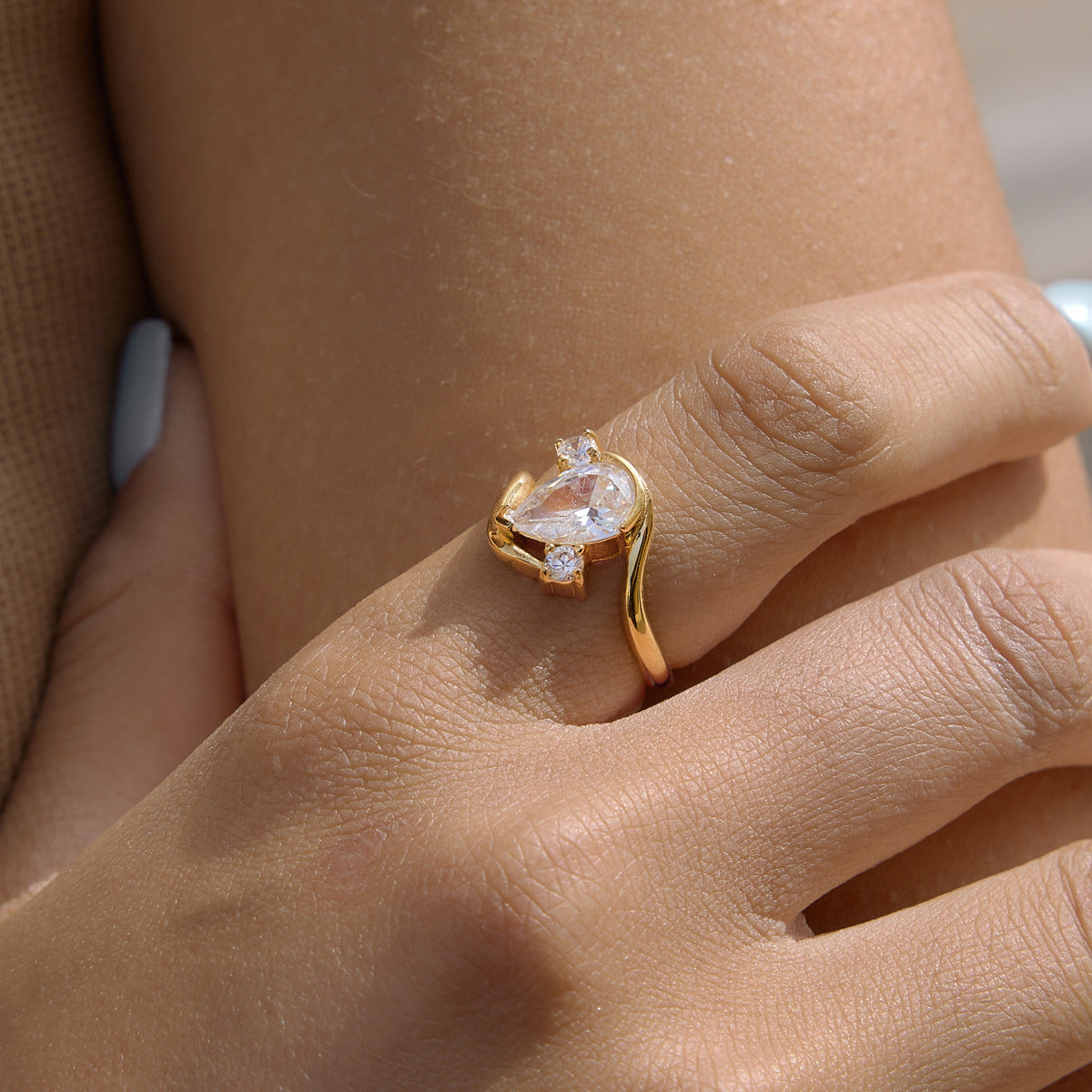 Minimalist Teardrop Ring