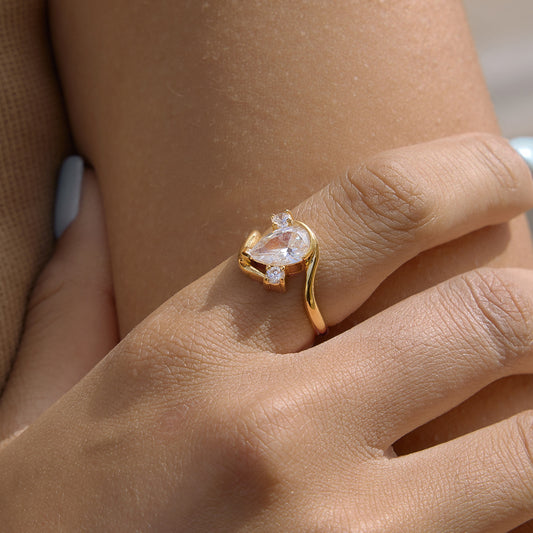 Minimalist Teardrop Ring