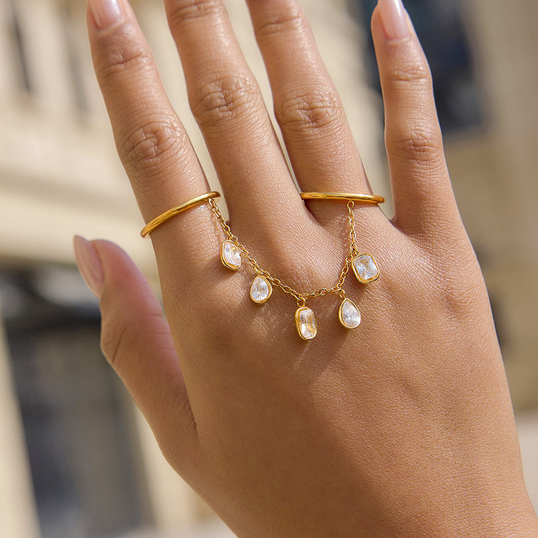Minimalist Link Ring with Tassel