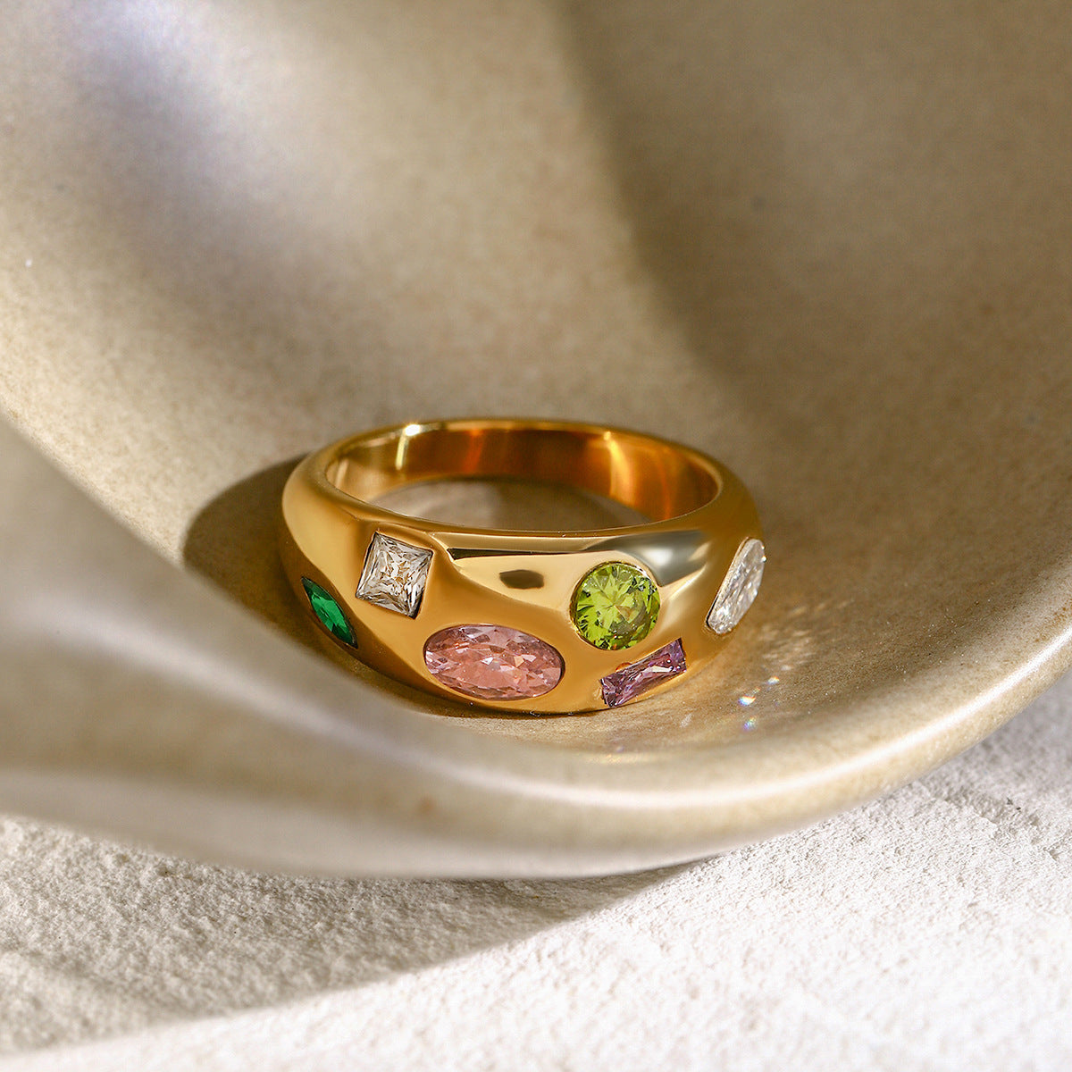 Minimalist Colorful Zirconia Band