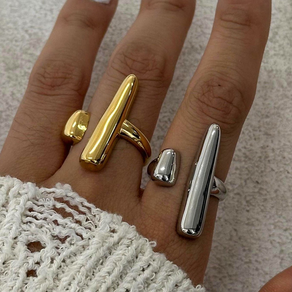 Stainless steel 18k gold-plated ring