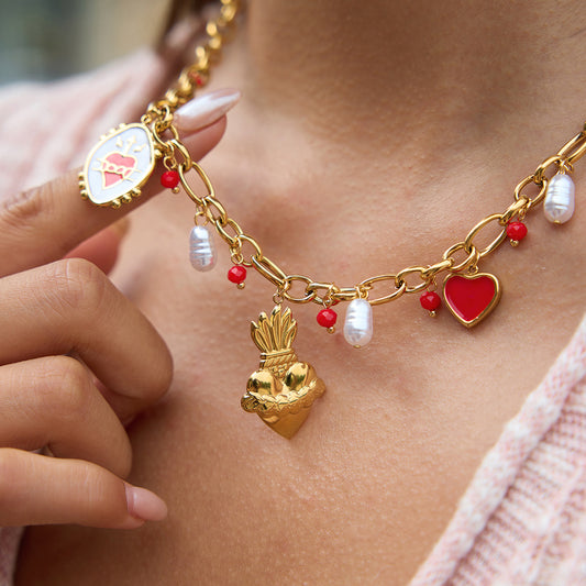 Minimalist Red Heart Necklace