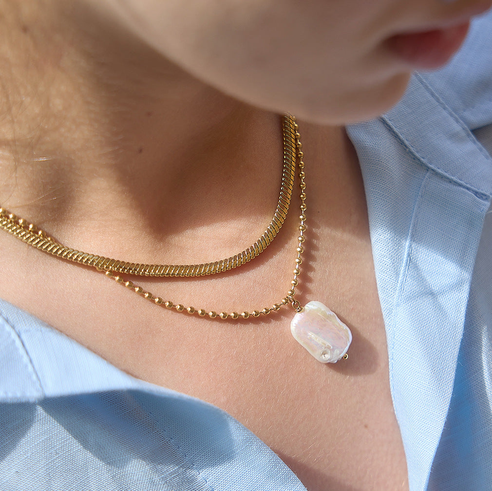 Minimalist Geometric Pearl Chain