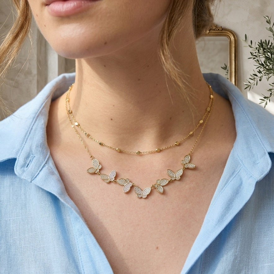 Minimalist Sparkling Butterfly Pendant