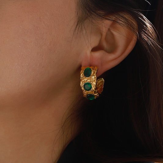 Stainless steel 18k gold-plated earrings