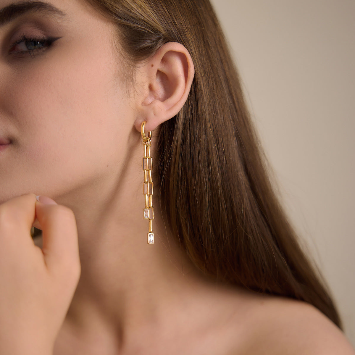 Minimalist Long Chain Earrings