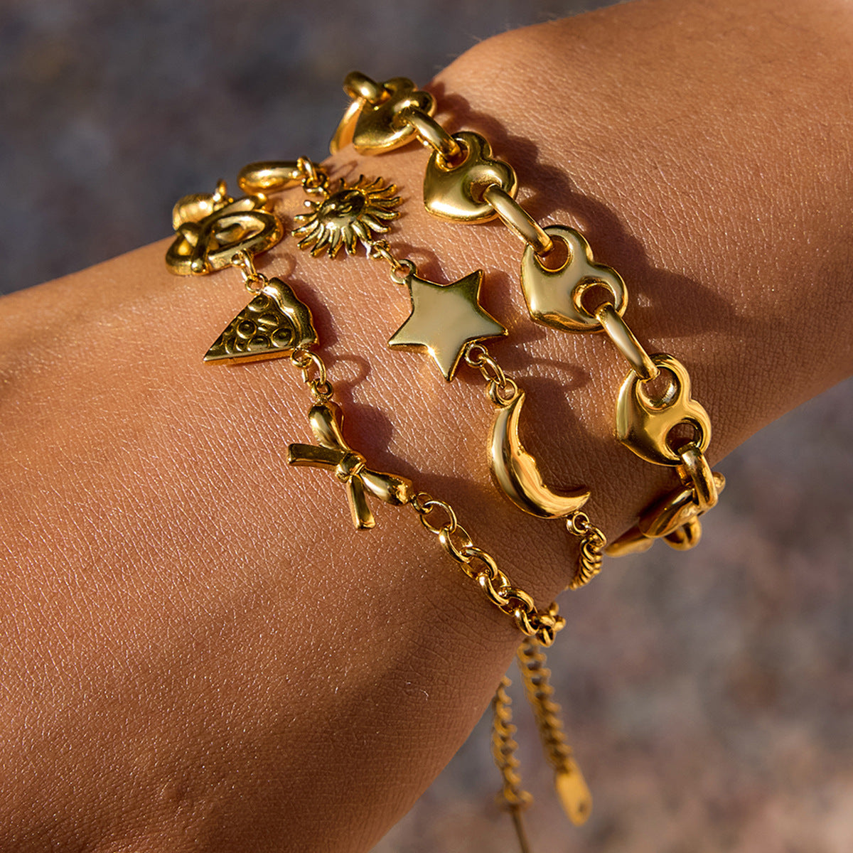 Stainless steel 18k gold-plated bracelet