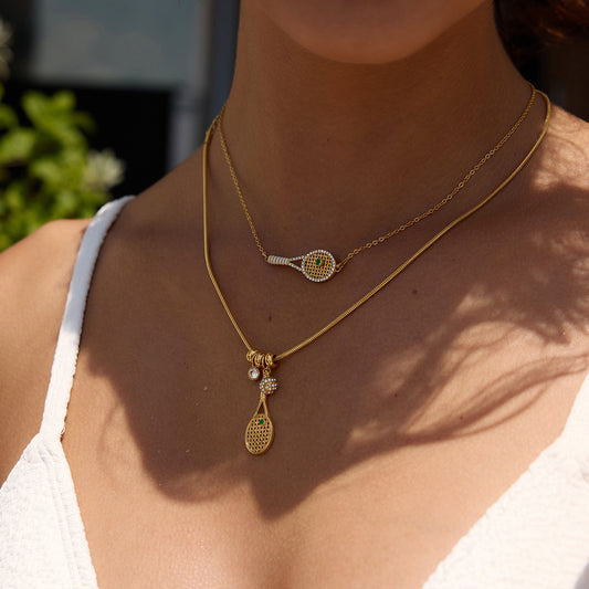 Minimalist Tennis Racket Pendant