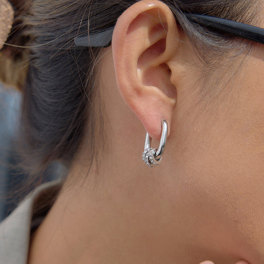 Minimalist Rhinestone U-Earrings