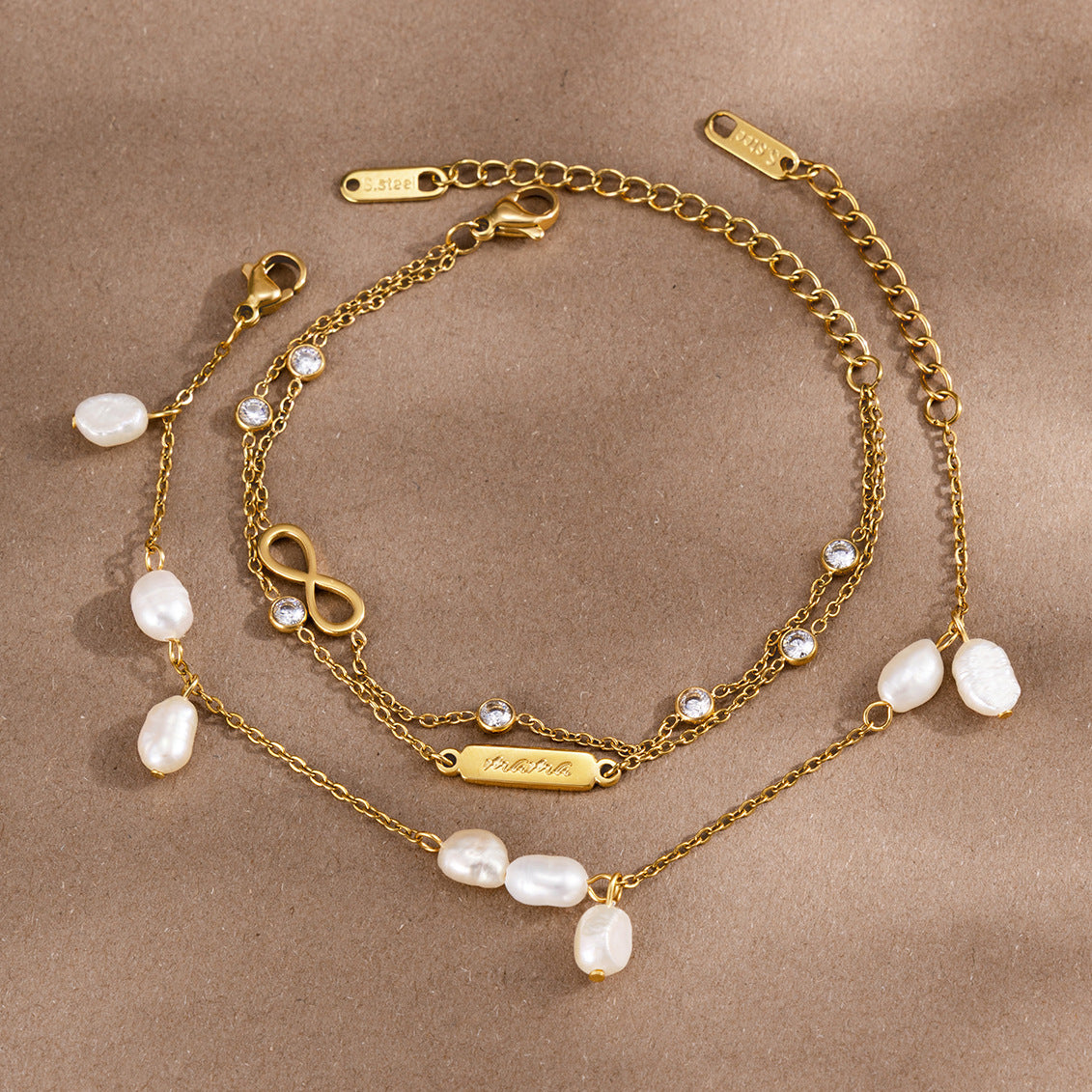 Minimalist Pearl Charm Bracelet