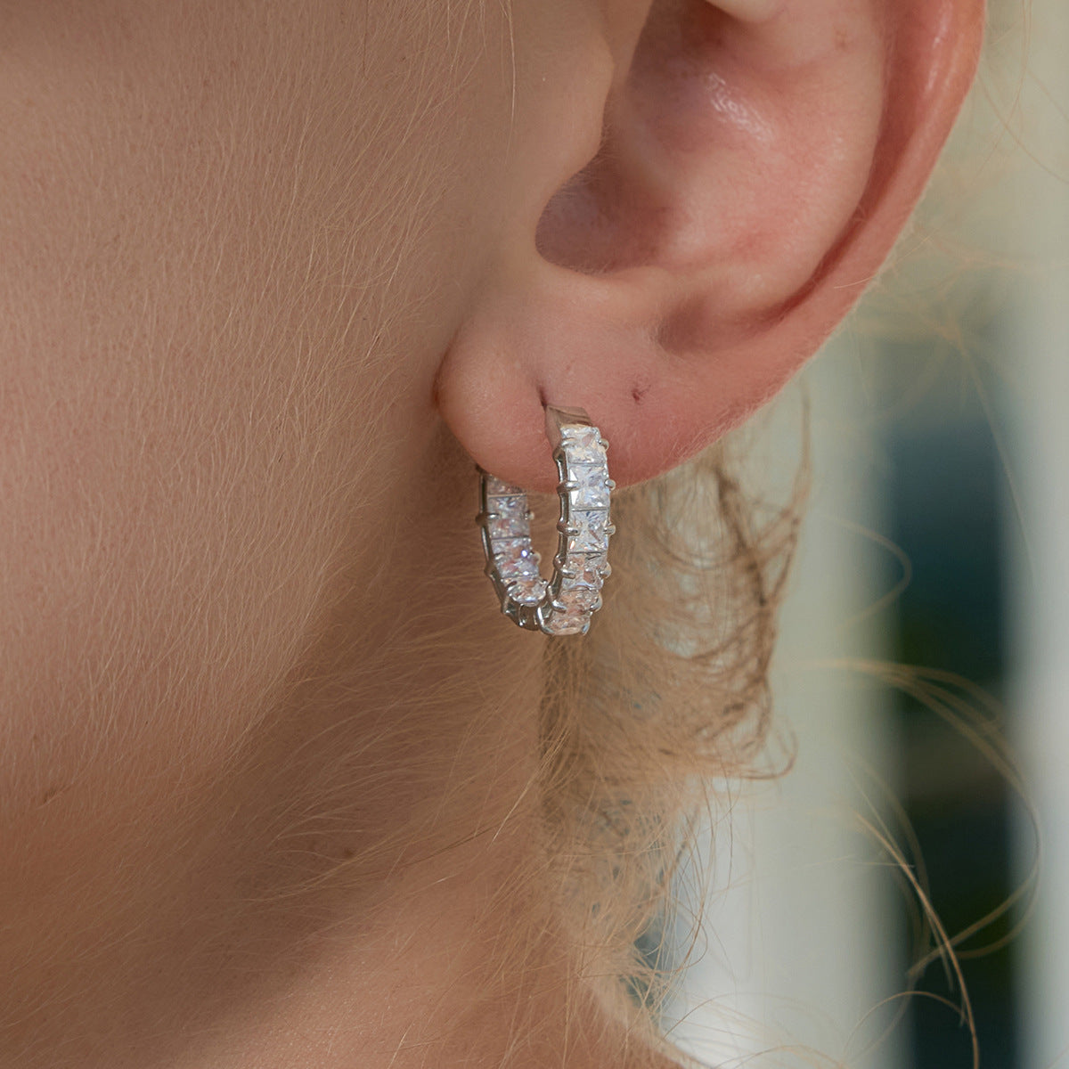 Waterproof Radiant Zirconia Hoops