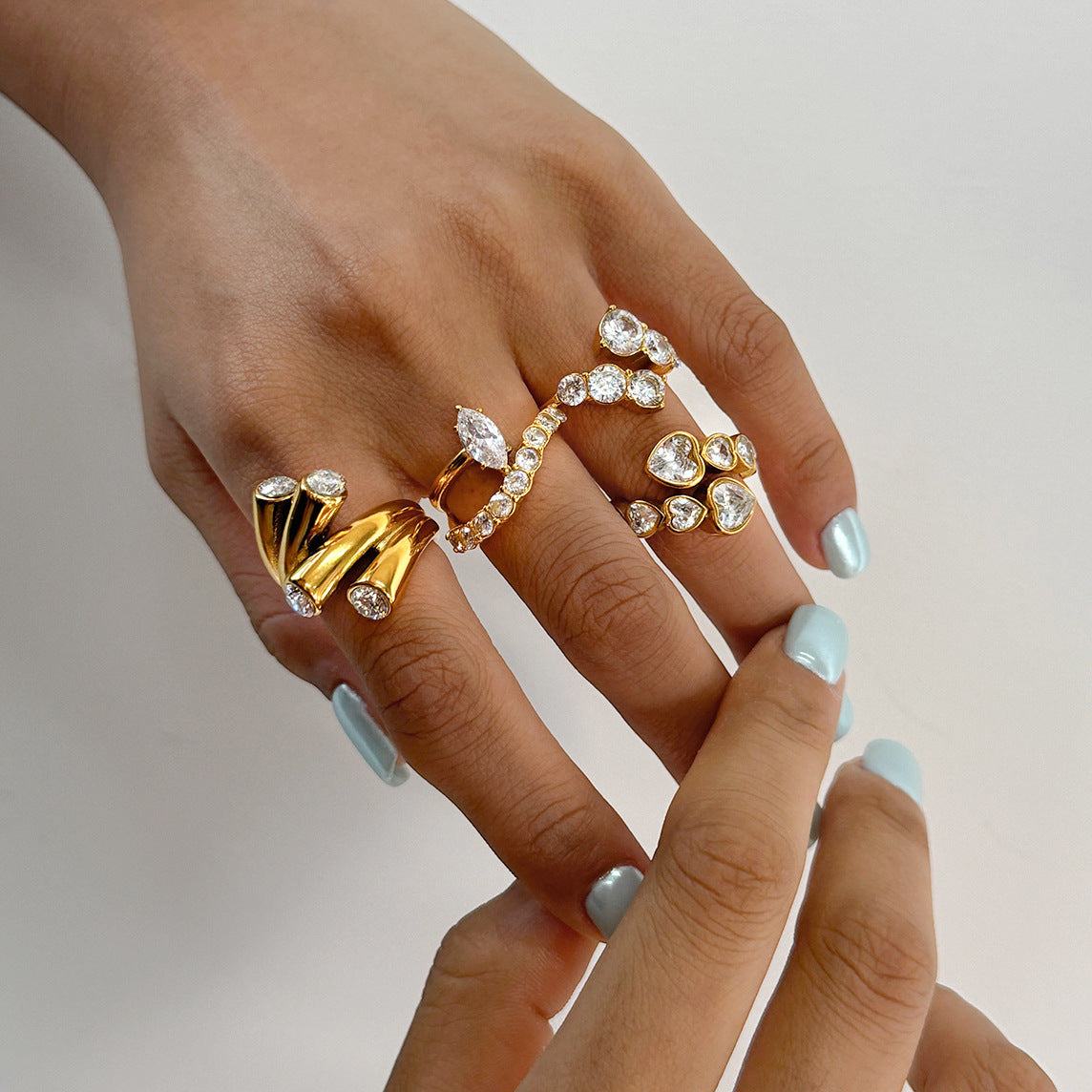 Minimalist Cubic Zirconia Wrap Ring