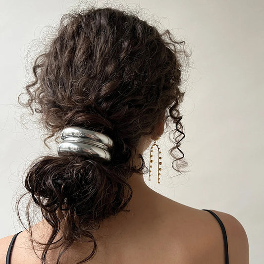 Stainless steel 18k gold-plated ponytail holder