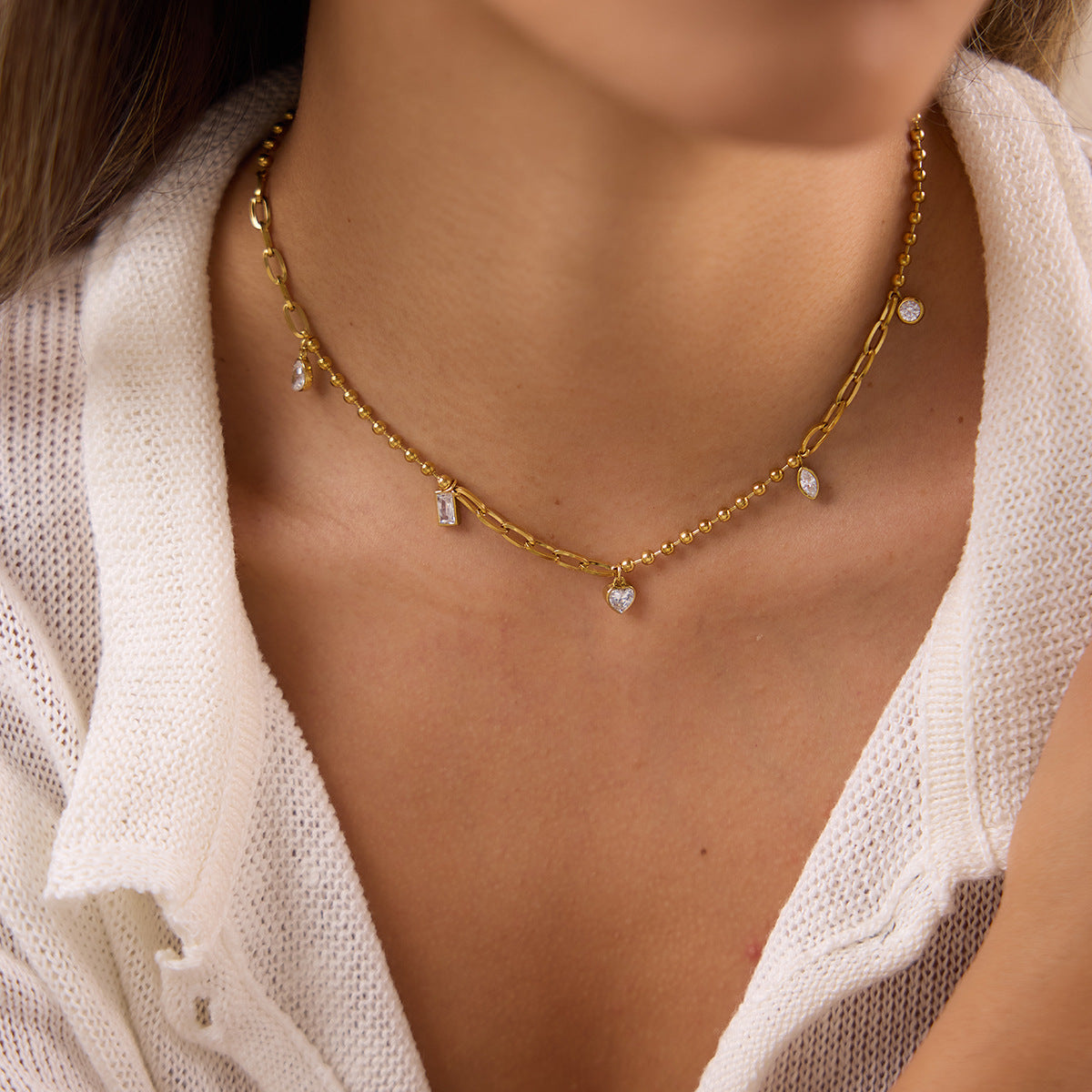 Minimalist Single Diamond-Cut Necklace