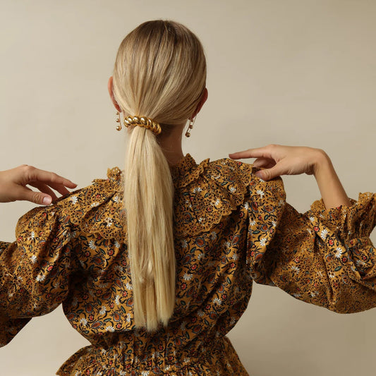 Stainless steel 18k gold-plated ponytail holder