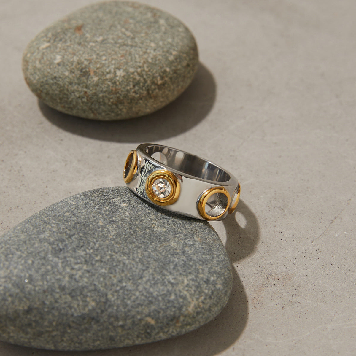 Color Block Zircon Ring