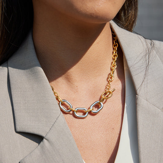 Two-Tone Minimalist Chain Necklace