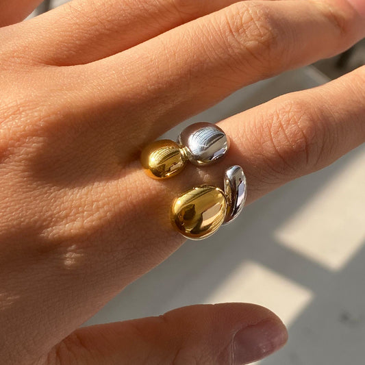 Stainless steel 18k gold-plated ring