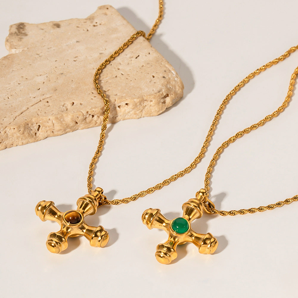 Waterproof Tiger’s Eye Cross