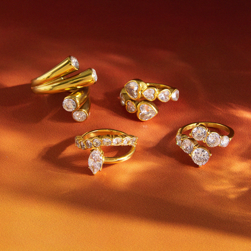 Minimalist Cubic Zirconia Wrap Ring