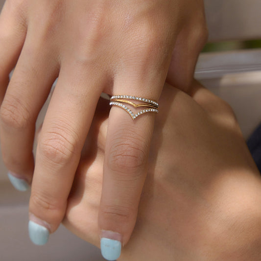Minimalist Wide Layered Ring