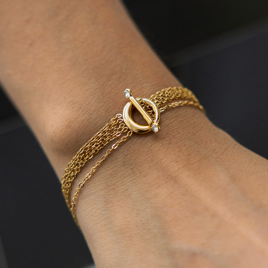 Minimalist Multi-Row Chain Wristband