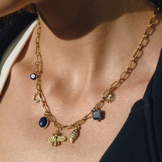Evil Eye Titanium Steel Necklace