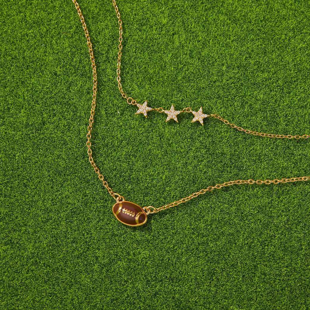 Rugby Football Titanium Steel Necklace