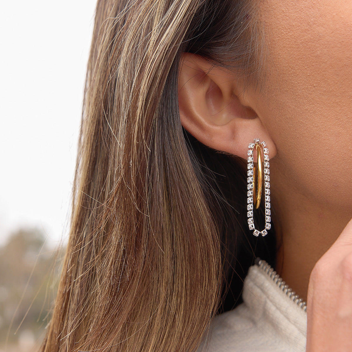 Minimalist C-Hoop Tassel Dangles
